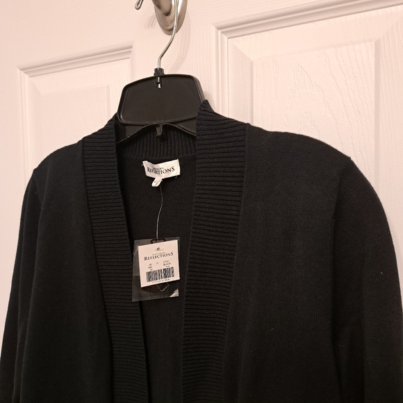 Northern Reflections Black Cardigan Women's Medium Cotton Sweater - Picture 10 of 11